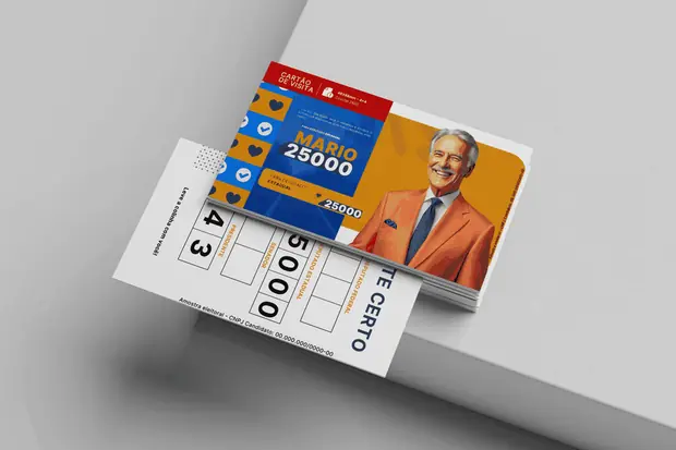 Colinha eleitoral 48x88mm em couché 250g com os números dos candidatos